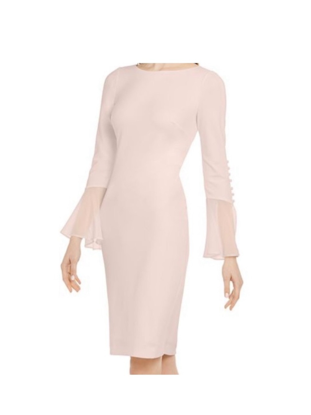 Calvin Klein Blush Pink Bell-Sleeve Dress